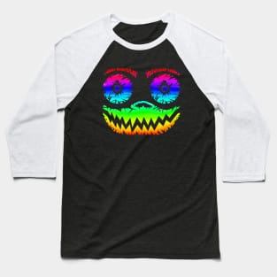Rainbow Smiley Face - Scratch Design Baseball T-Shirt
